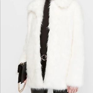 Collared Long Faux Fur Coat